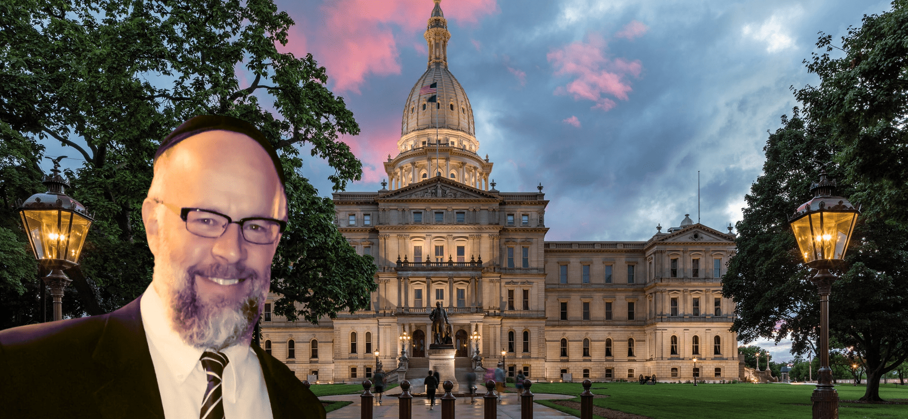 Dana Carron, lawyer at Michigan capitol building.